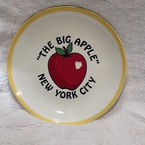 Vintage The Big Apple New York City Souvenir‎ Plate 80s 90s Art Nostalgia 8.25"